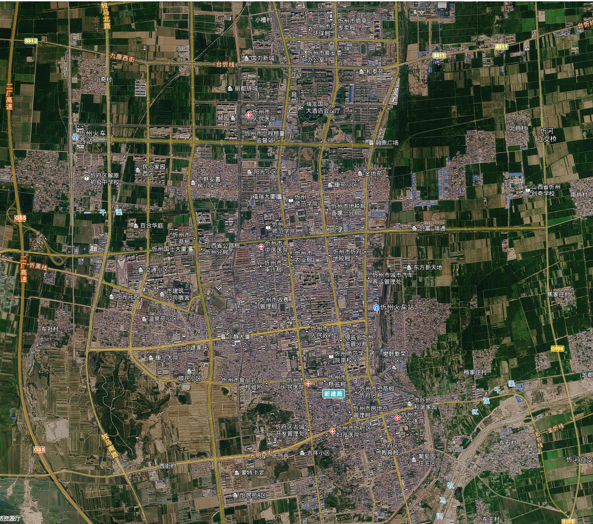 忻州市城区影像图